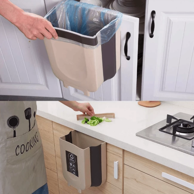 Folding Waste Bin Kitchen Cabinet