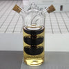 Double Layer Sauce Oil Bottle 2 In 1 Vinegar Glass Bottle Condiment Seasoning Sealed Kitchen Storage Bottles Jars -coodystore